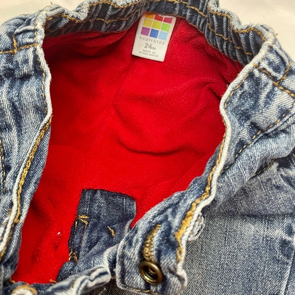 Fleece Lined Healthtex 24 Month Red Blue Jeans PRELOVED Wear shown in photos - Picture 6 of 13